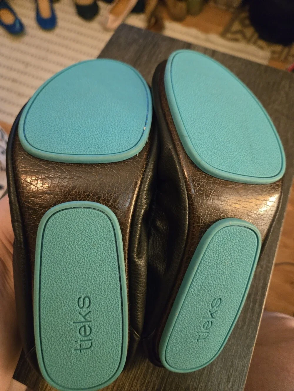 Tieks Matte Black Leather Flats- Size 10